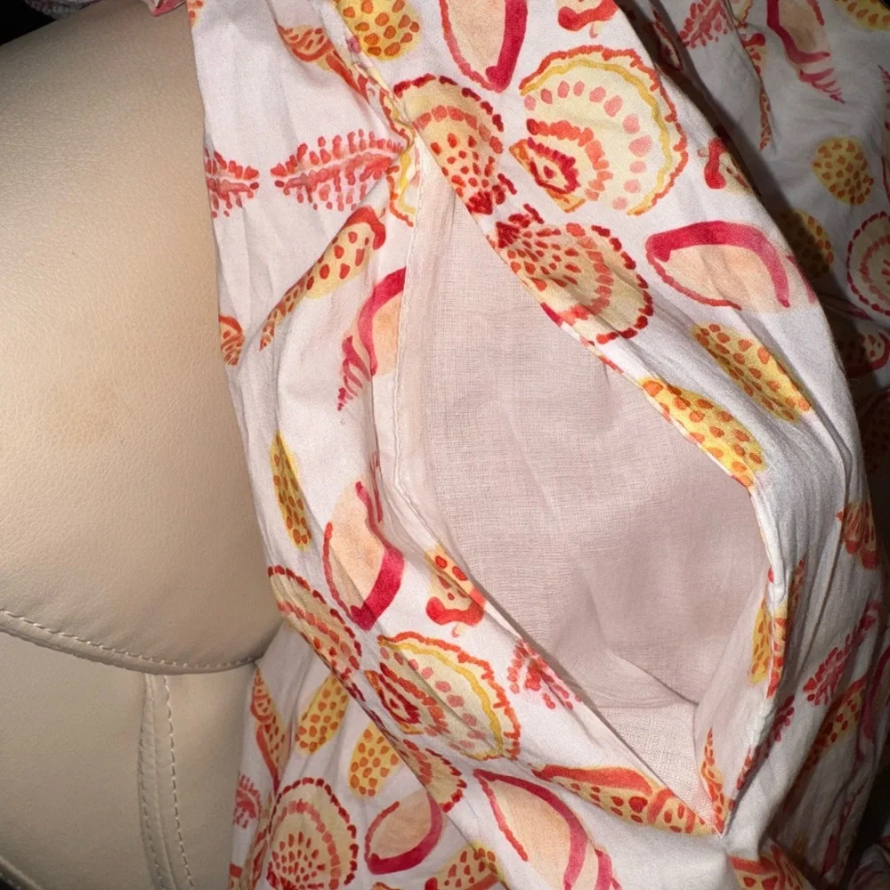 Hill House Home Sydney Nap Dress Orange  Shell Floral Dress - Picture 10 of 11